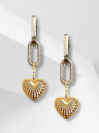 Lutz oorbellen met zirkonia en hart bedel