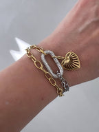 Luud schakelarmband met zirkonia en hart