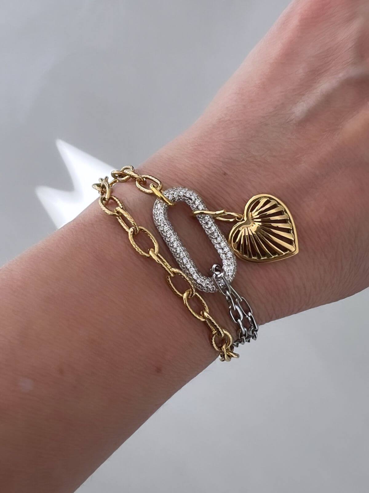 Luud schakelarmband met zirkonia en hart