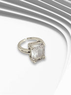 Lyke statement ring met kristal - zilver