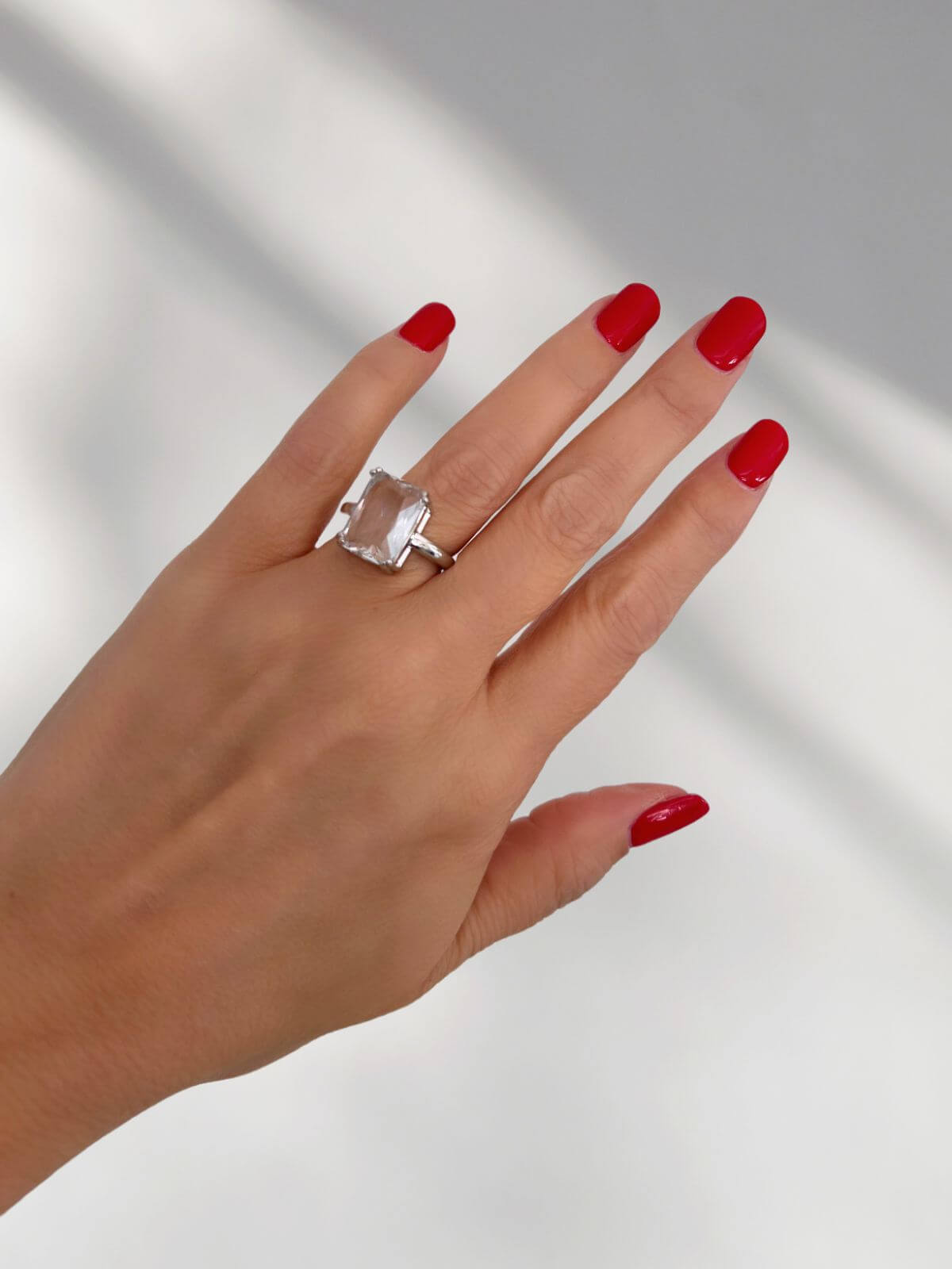 Lyke statement ring met kristal - zilver