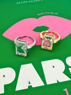 Lyke statement ring met kristal - zilver