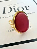 Lyla statement ring met rode agaat steen - goud