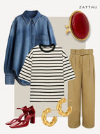 Lyla statement ring met rode agaat steen - goud