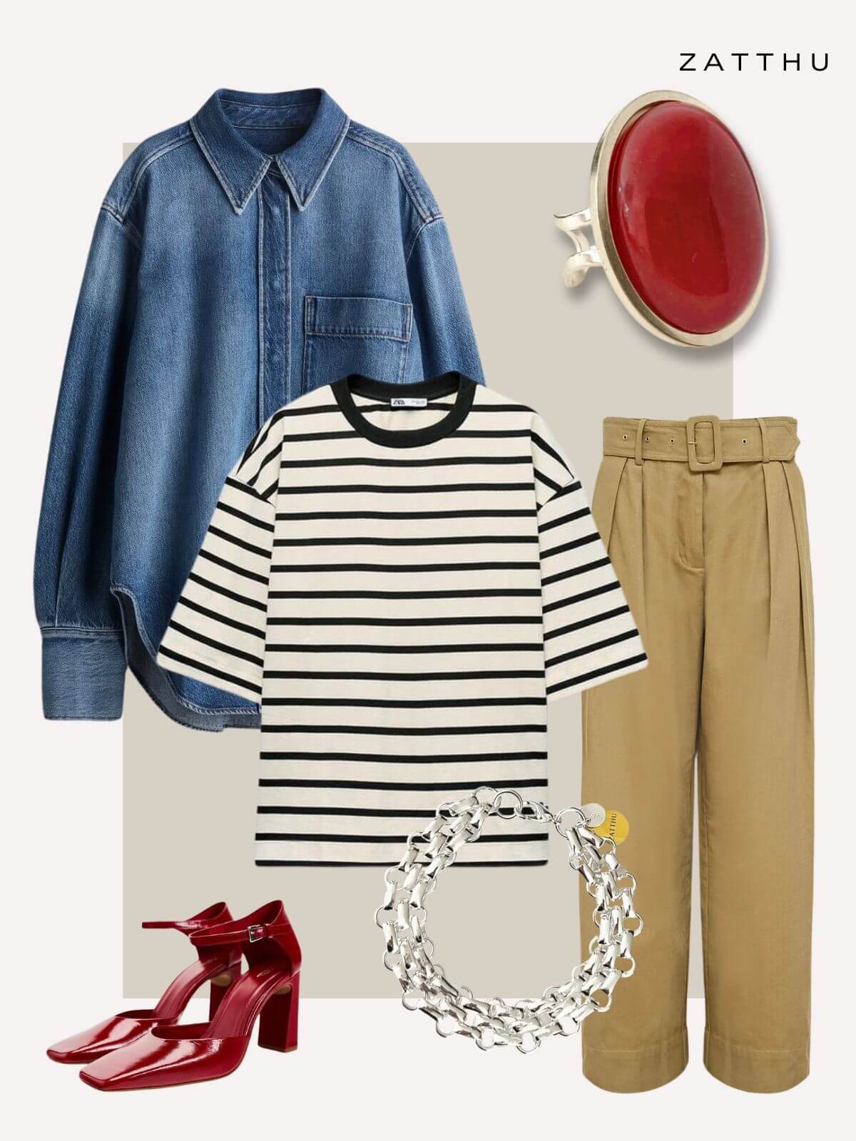 Lyla statement ring met rode agaat steen - zilver