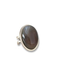Lyma statement ring met grijze agaat steen - zilver
