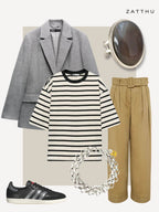 Lyma statement ring met grijze agaat steen - zilver