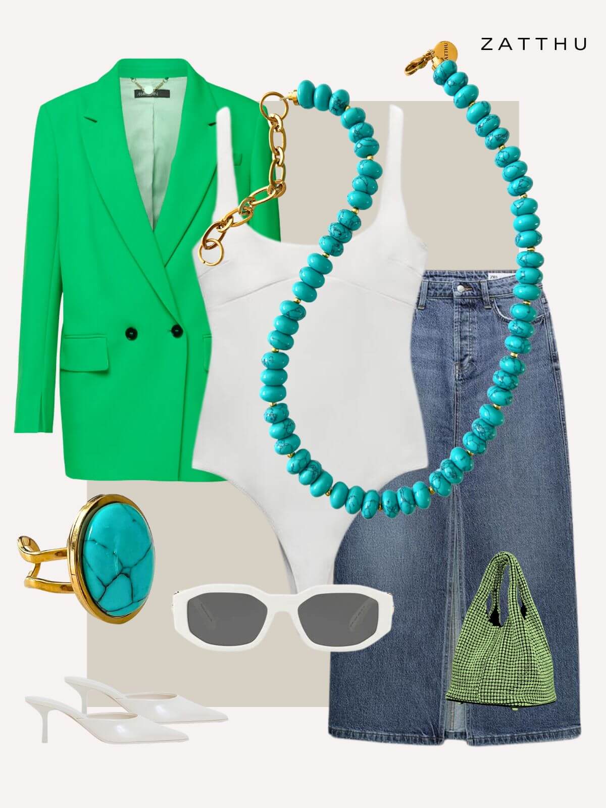 Maha turquoise statement ketting