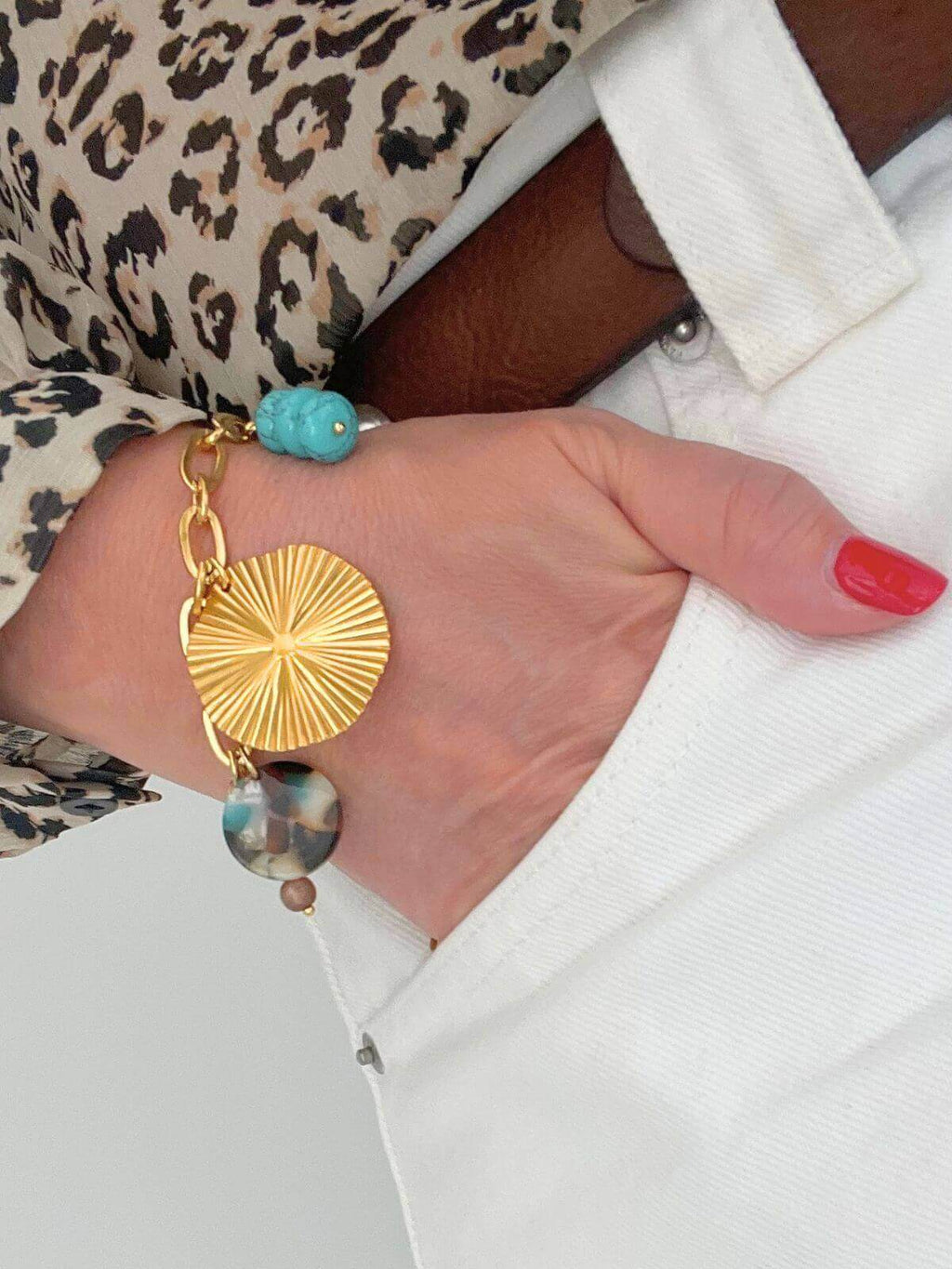 Mali bedelarmband met turquoise