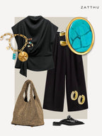 Malu statement ring met turquoise steen