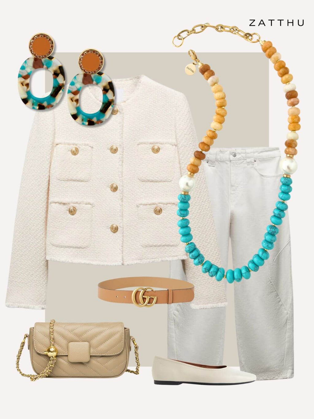 Mane statement ketting van natuursteen