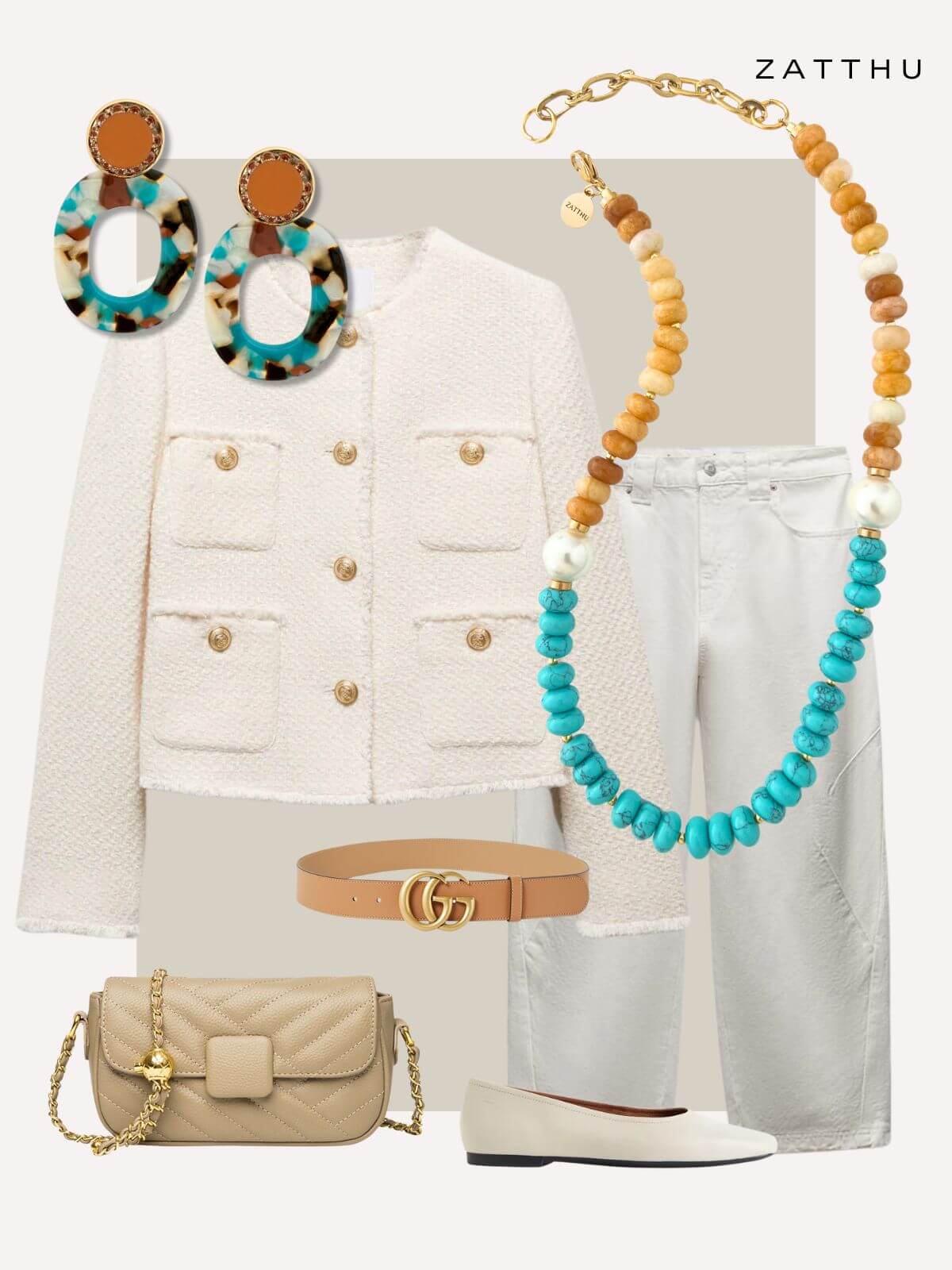 Mane statement ketting van natuursteen