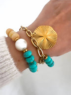 Mani statement armband van natuursteen