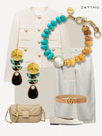 Mani statement armband van natuursteen