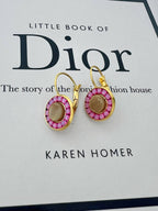 Manu roze oorbellen met steen en kristal