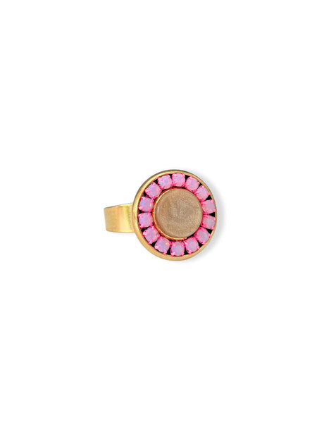 Mara roze ring met steen en kristal