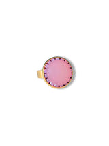 Mari roze statement ring met steen en kristal