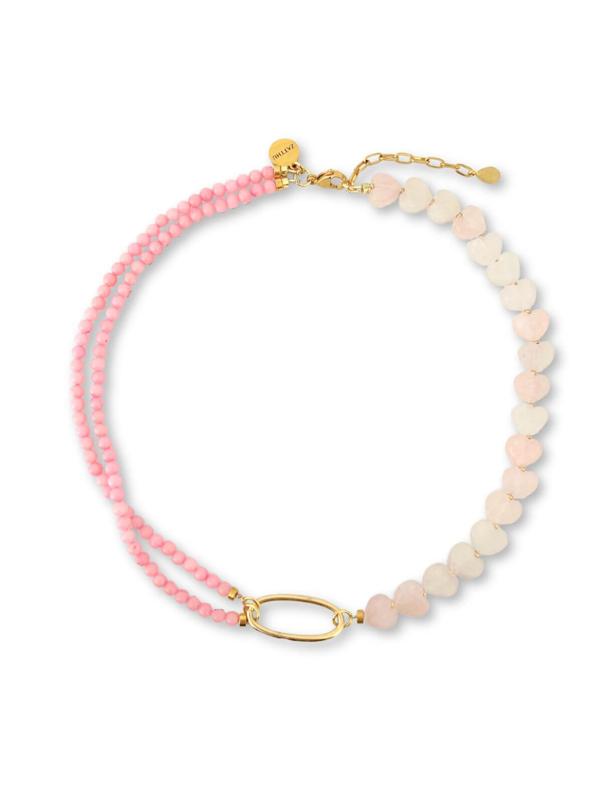 Mase rozequartz kralenketting