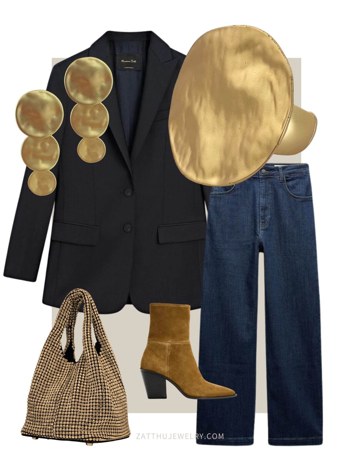 Mena goudkleurige statement ring