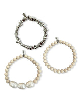 Meya armbanden set met natuursteen en parel