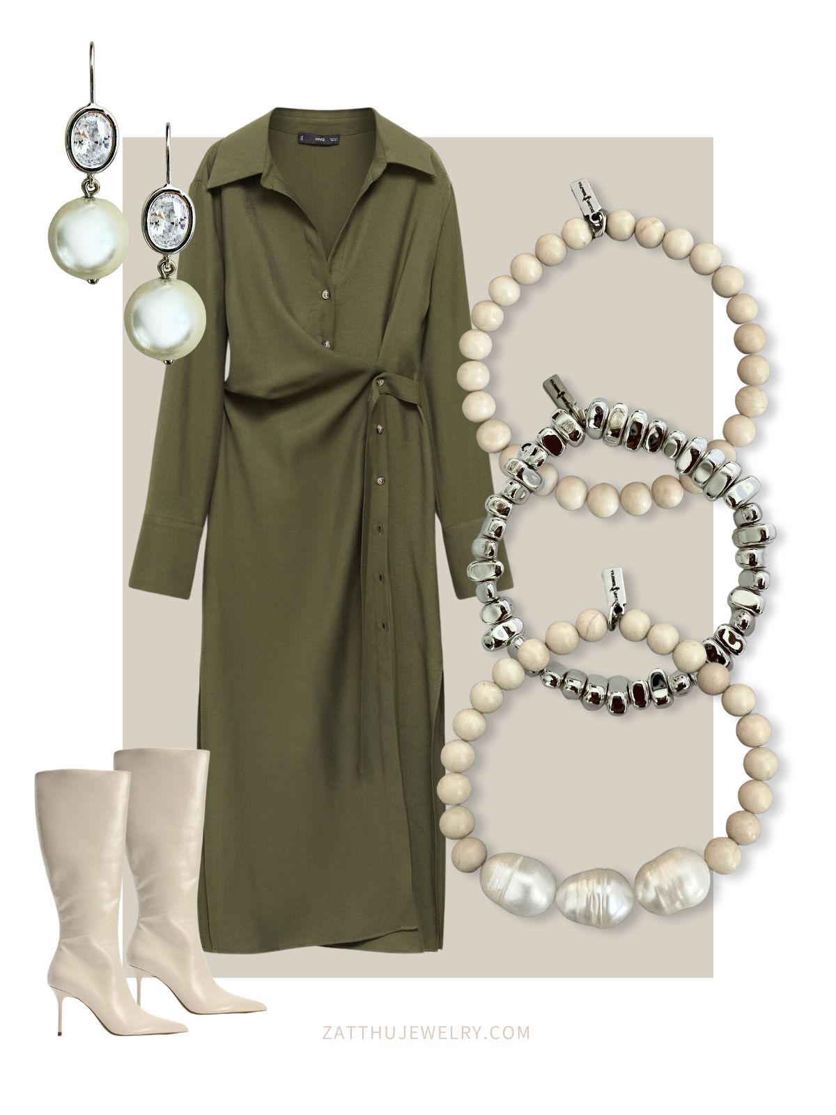 Meya-Armbänder, besetzt mit Naturstein und Perle