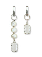 Mike asymmetrische oorbellen met parel - trendy sieraden van Zatthu Jewelry