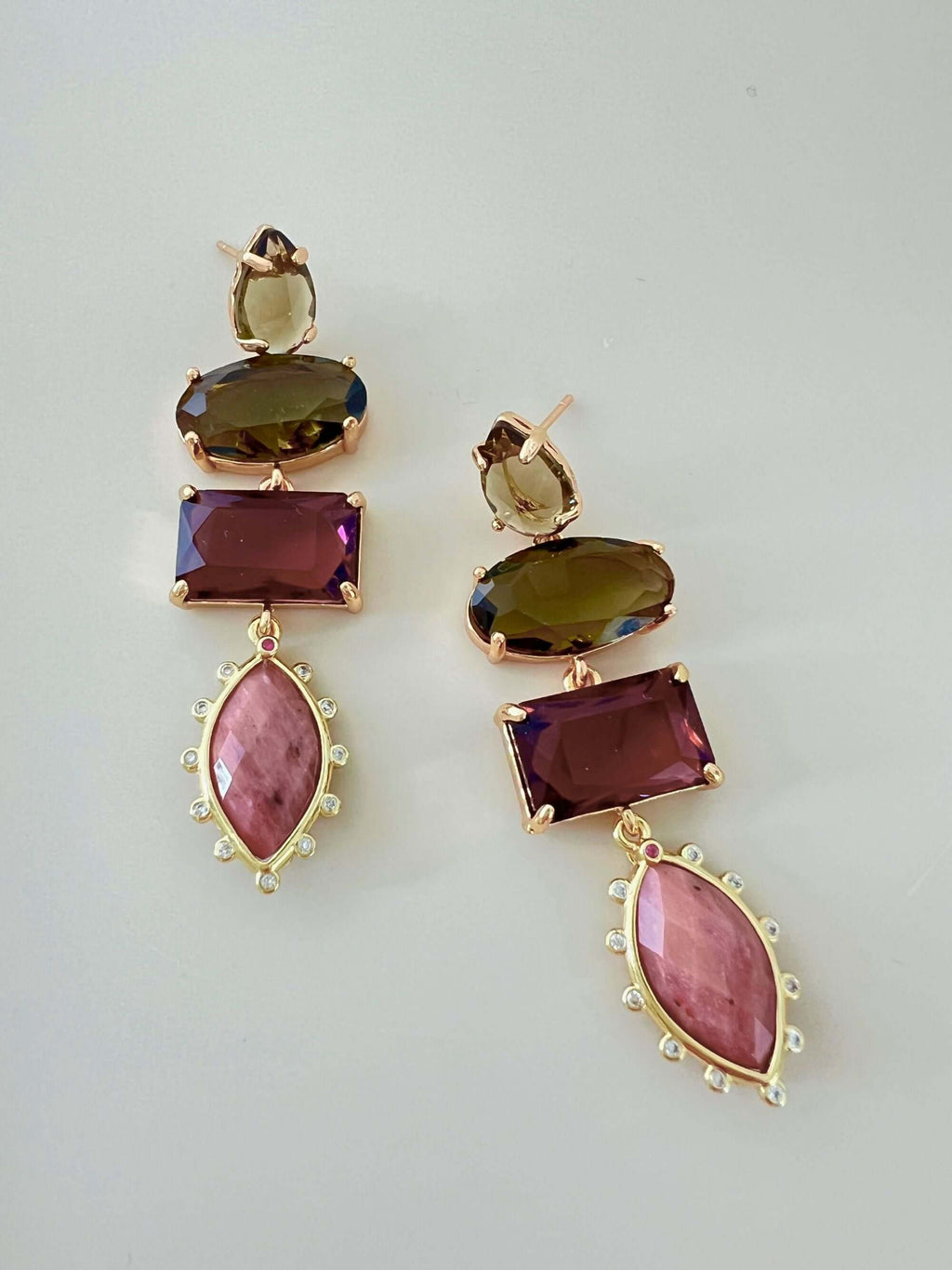 Sprankelende kristallen oorbellen Ming - verfijnd design van Zatthu Jewelry