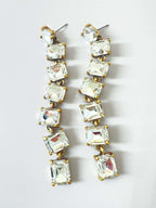 Misk lange statement kristal oorbellen - Zatthu Jewelry