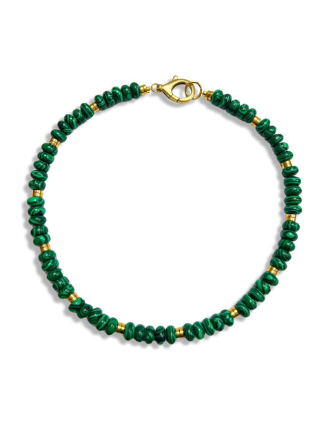 Mosi groene malachiet kralen ketting - elegante sieraden van Zatthu Jewelry