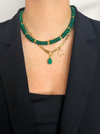 Natuurlijke kralen ketting Mosi met groene malachiet - Zatthu Jewelry