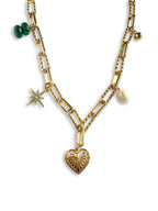 Moya ketting met schakels en bedels - edgy en elegant