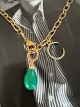 Musa ketting met groene malachiet - robuust en elegant design