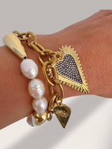 Schakelarmband Myla met hartvormige bedel - elegant en stoer