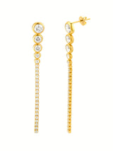 Goudkleurige oorbellen met zirkonia voor dames