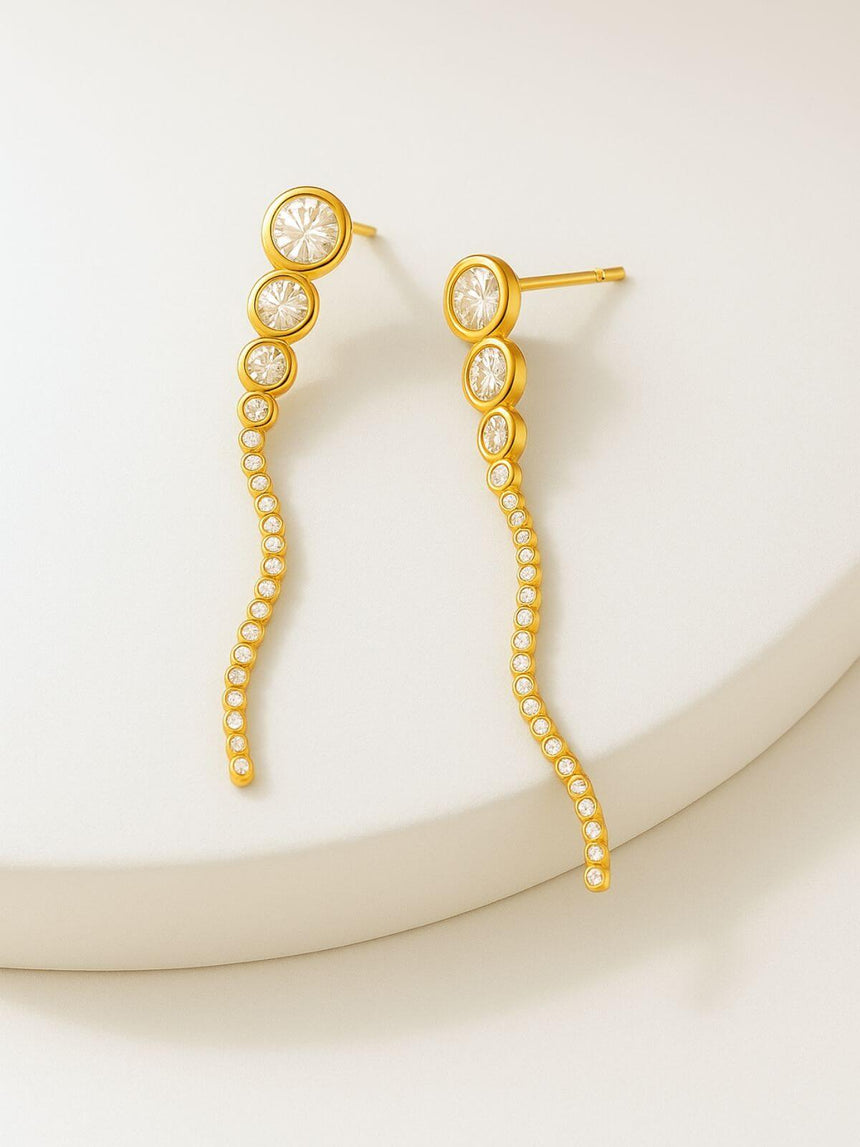 Zatthu Jewelry zirkonia oorbellen in goudkleurige afwerking