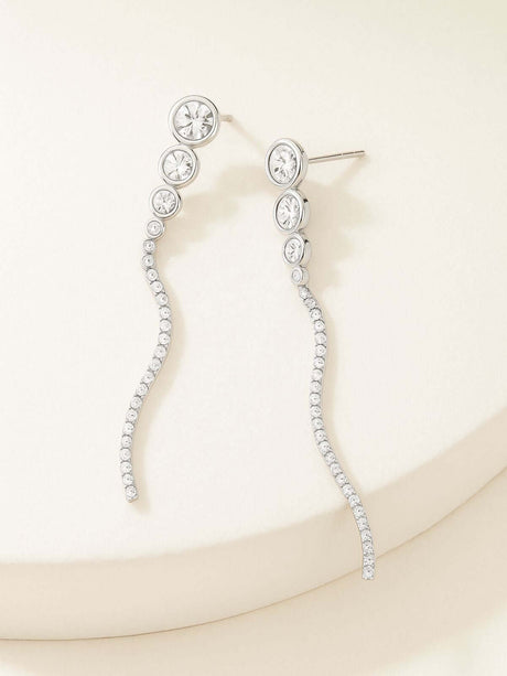 atthu Jewelry zilveren zirkonia oorbellen voor een moderne look