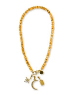 Naga kralenketting met gele schelpkralen – verkrijgbaar in meerdere kleuren