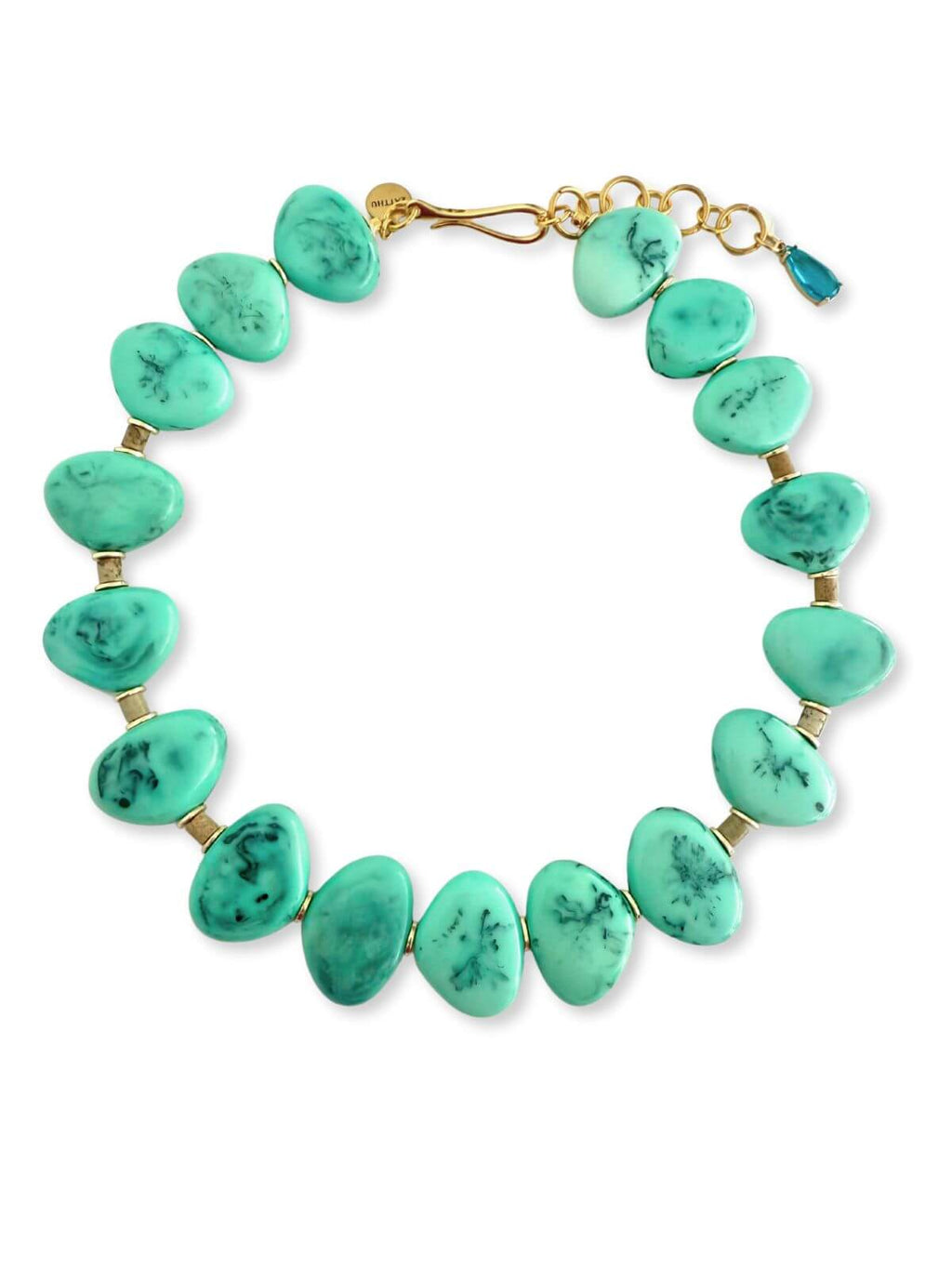 Turquoise-groene statement ketting voor dames van Zatthu Jewelry