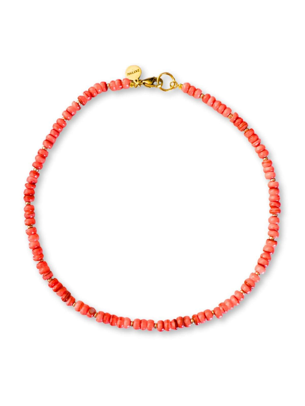 Nael koraalroze kralenketting van schelp – Zatthu Jewelry
