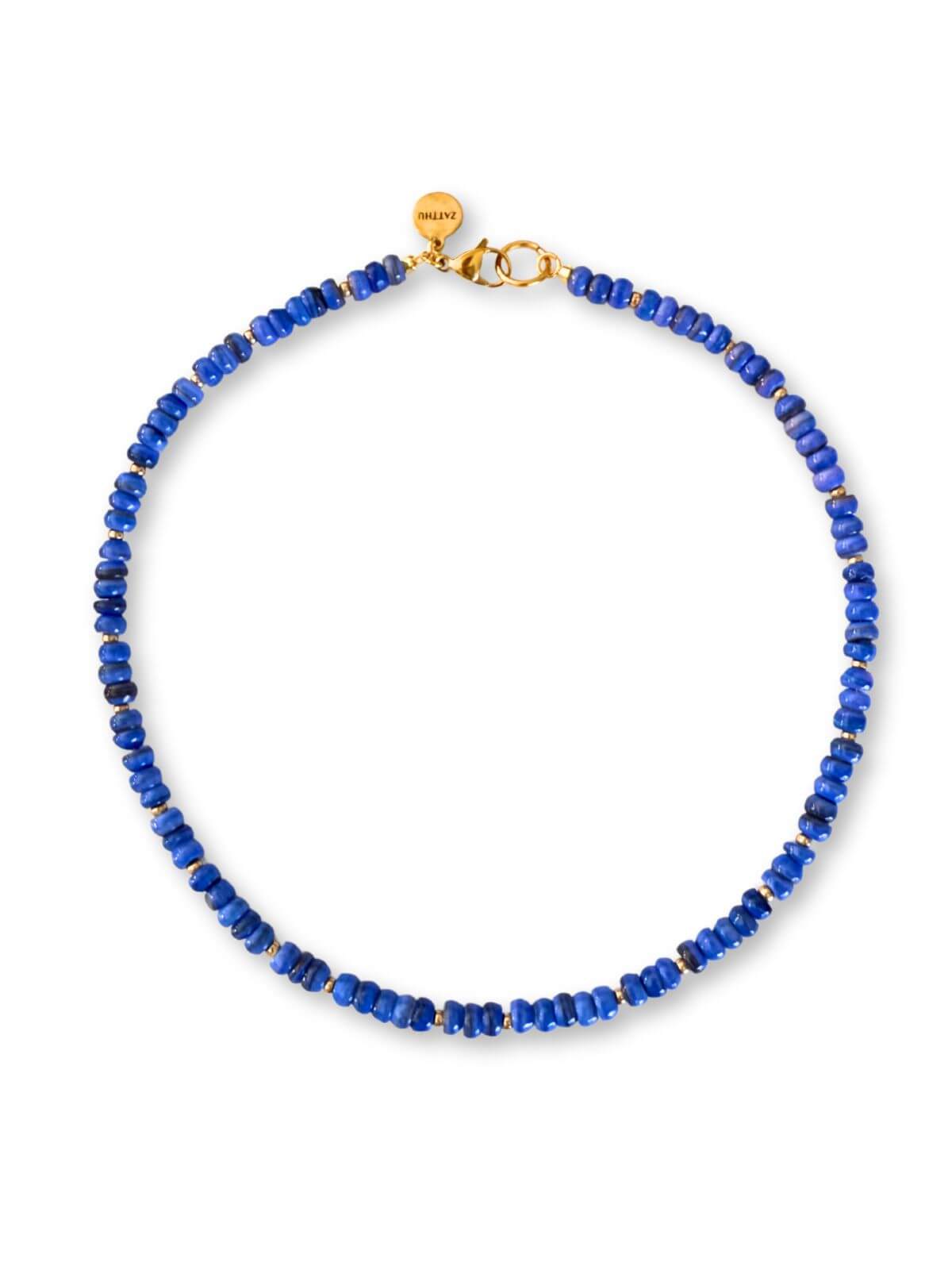 Naik blauwe kralenketting van schelp – Zatthu Jewelry