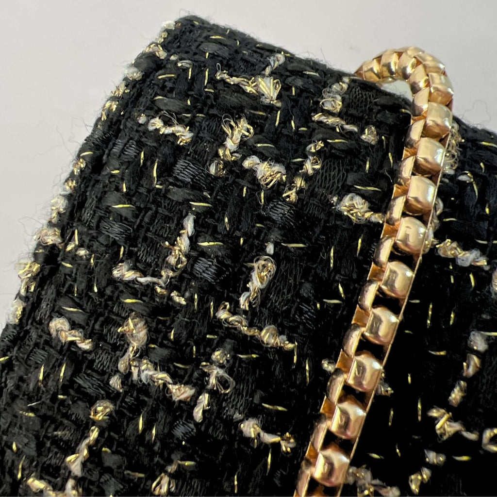 Aamir zwarte schoudertas van tweed