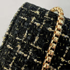 Aamir zwarte schoudertas van tweed