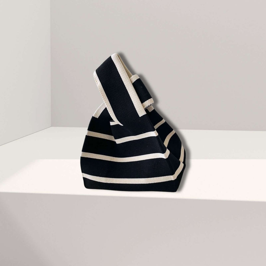 Aaran stoffen tasje zwart wit