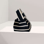 Aaran stoffen tasje zwart wit