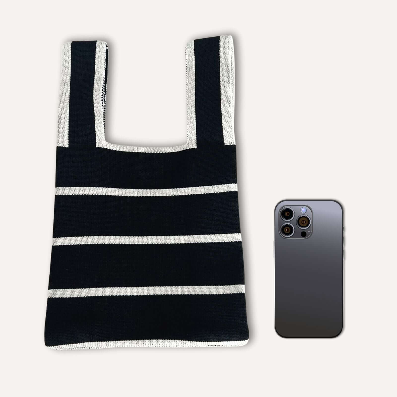 Aaran stoffen tasje zwart wit