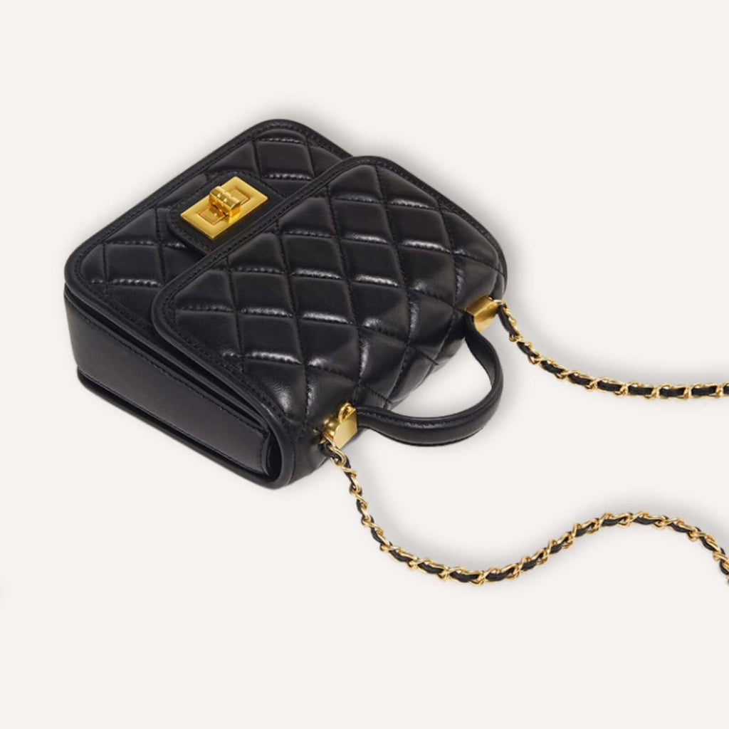 Aaron lederen handtasje zwart