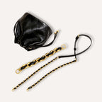 Aasim lederen bucket tasje zwart