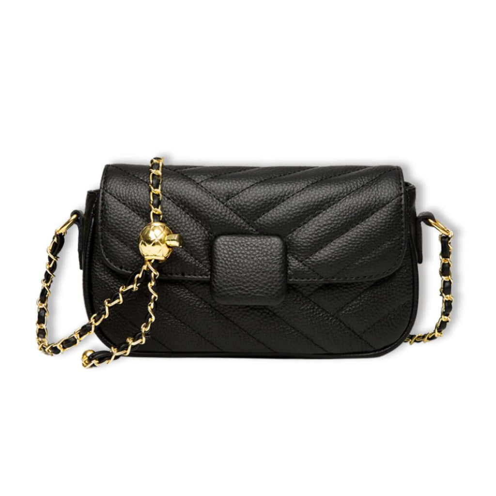 Aayan lederen schoudertas zwart