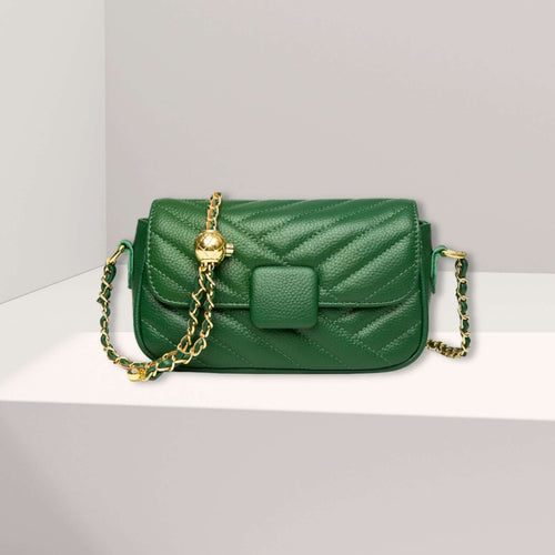 Abane lederen schoudertas groen