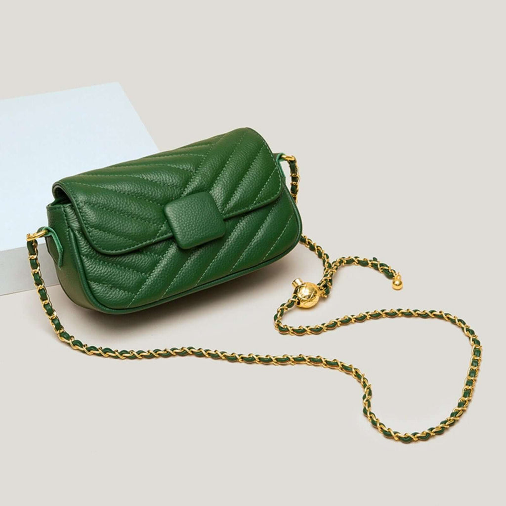 Abane lederen schoudertas groen